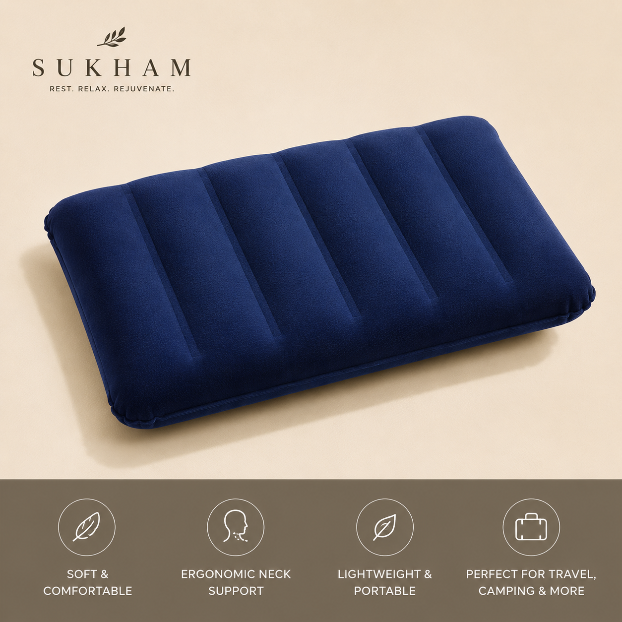 Inflatable Air Pillow for Travel & Camping