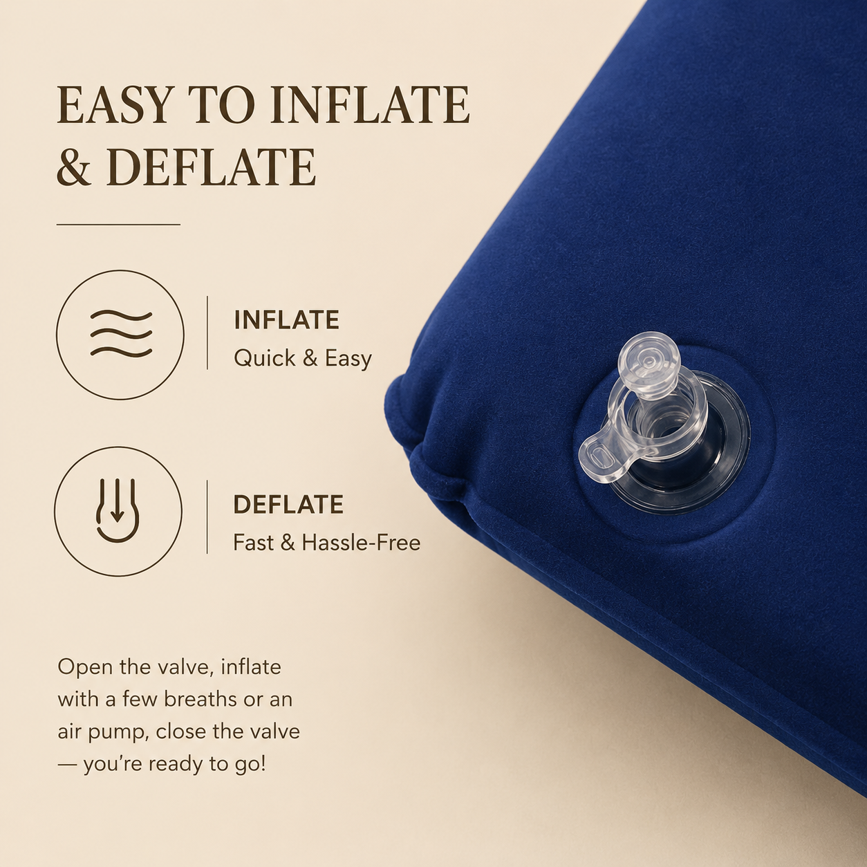 Inflatable Air Pillow for Travel & Camping