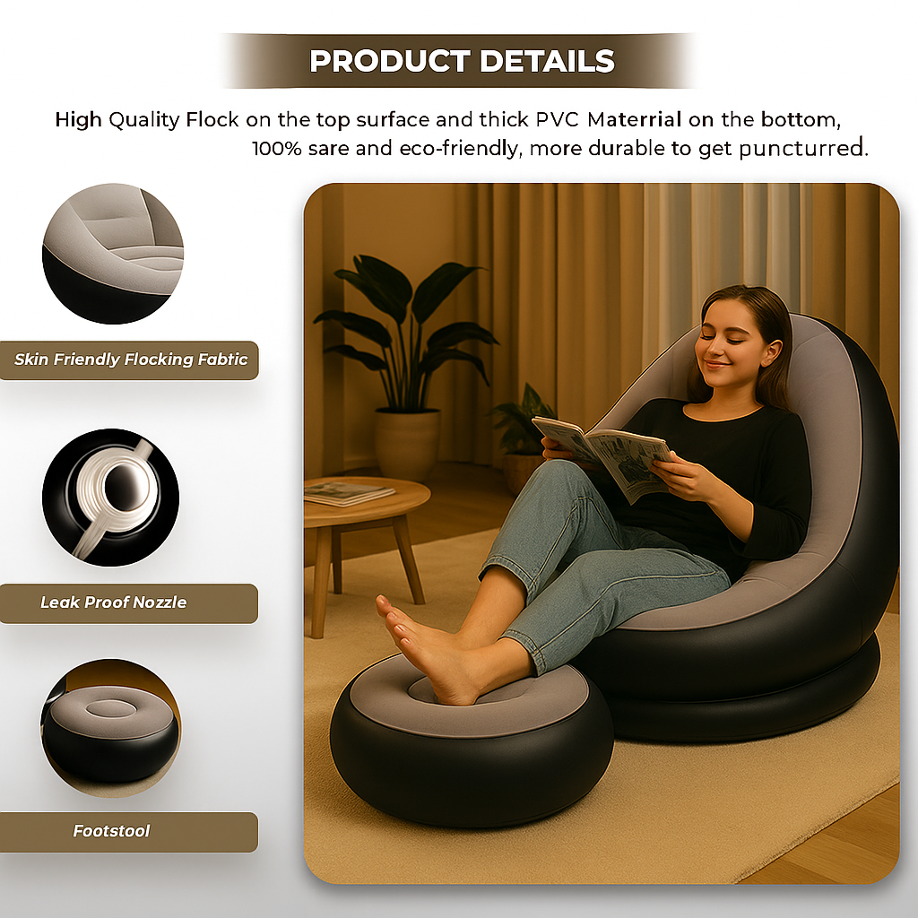Inflatable Deck Sofa Chair with Air Pump