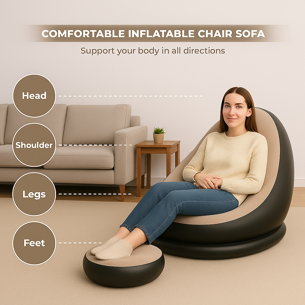 Inflatable Deck Sofa Chair with Air Pump