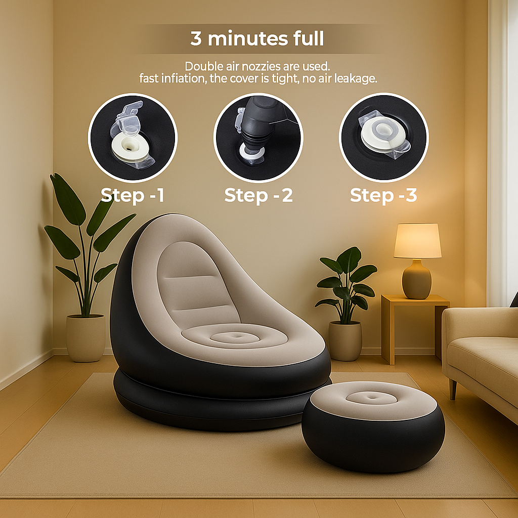 Inflatable Deck Sofa Chair with Air Pump