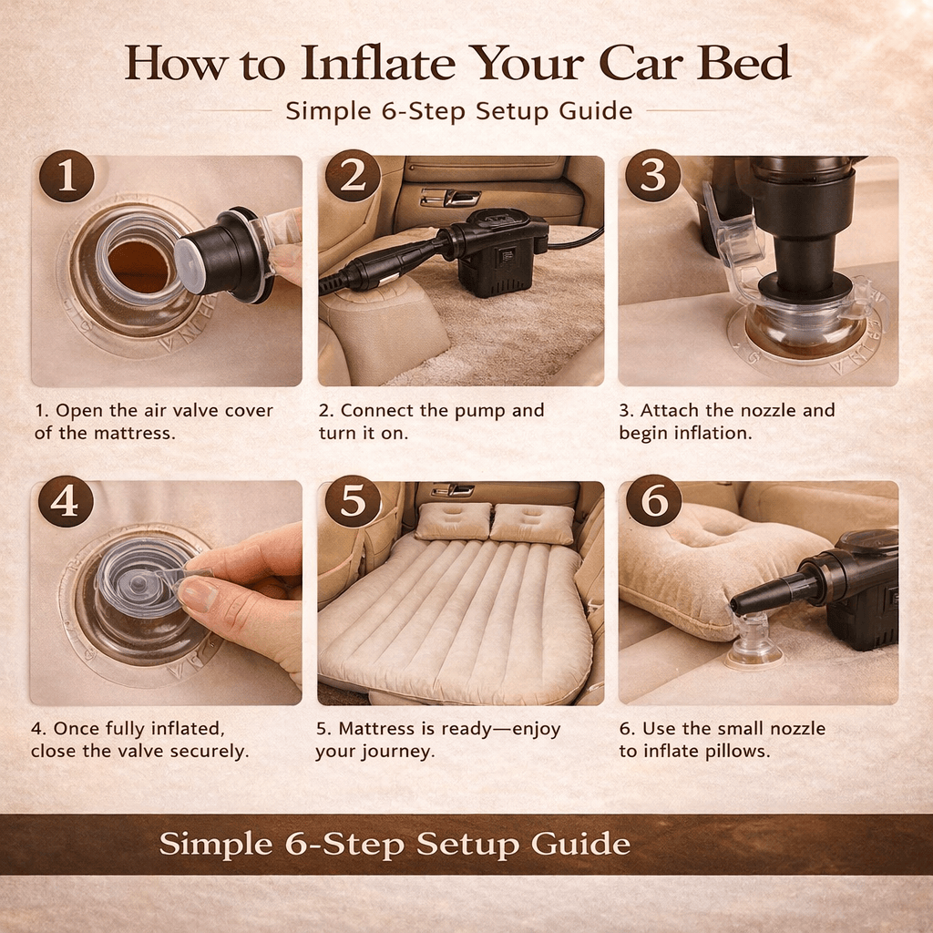 Car Inflatable Bed with Pump & 2 Air Pillow