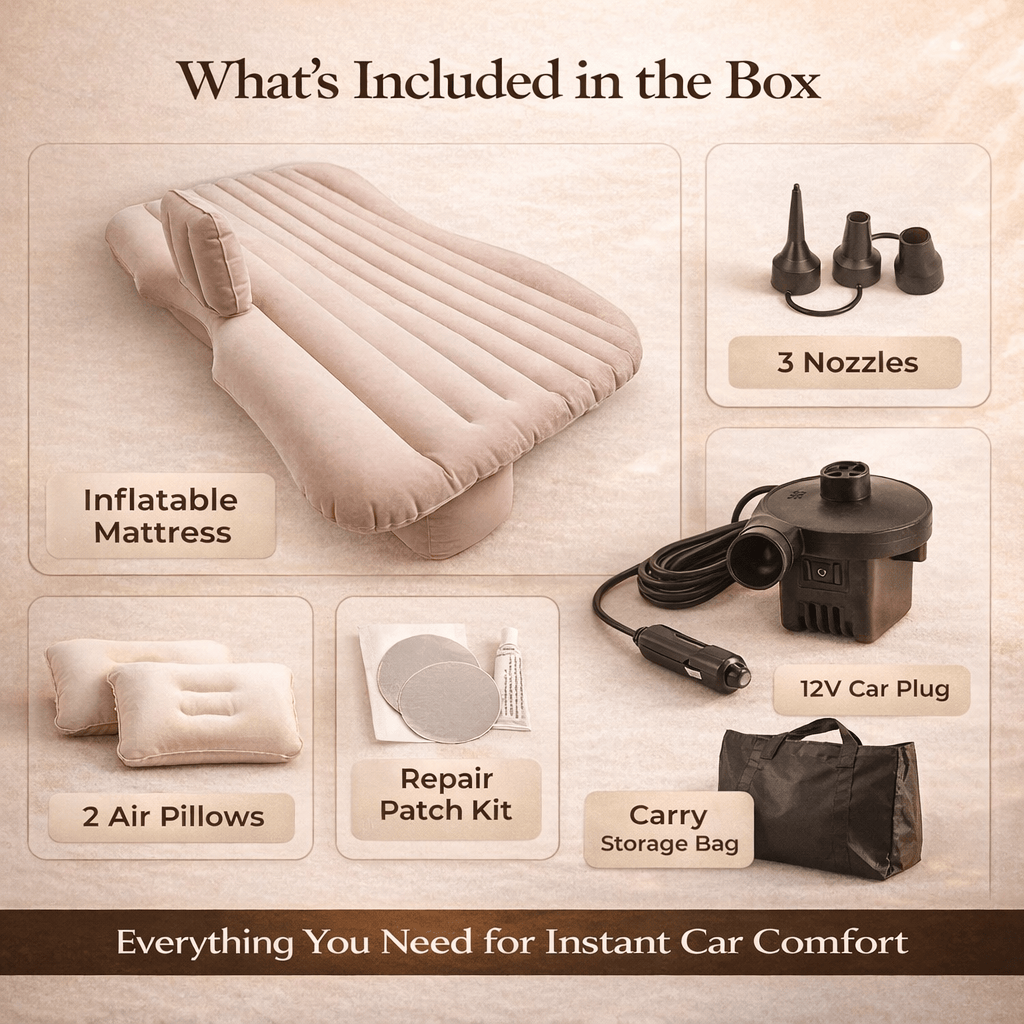 Car Inflatable Bed with Pump & 2 Air Pillow