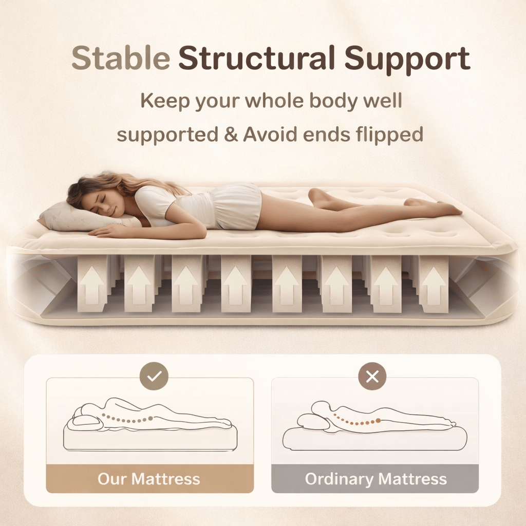 Inflatable Air Bed Mattress with Built-in Pump